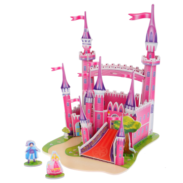 Quebra-cabeça 3D rosa castelo